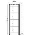 Bibliothèque PENTA 60 cm bois et métal