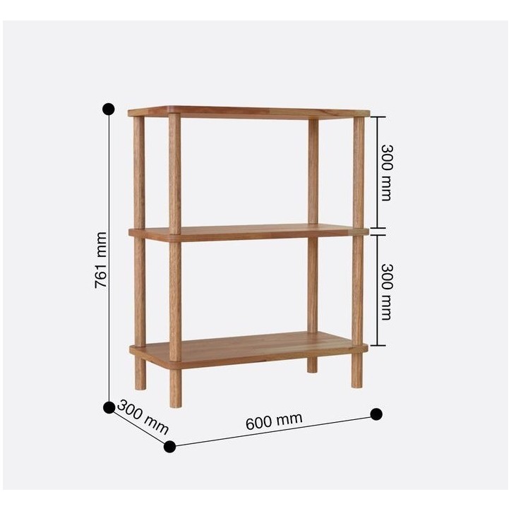 Bibliothèque DEMONTHA 60 x 76 CM hêtre