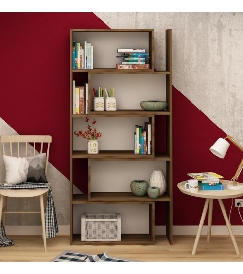 Bibliothèque modulaire mobile PAOLA Chêne 138 cm
