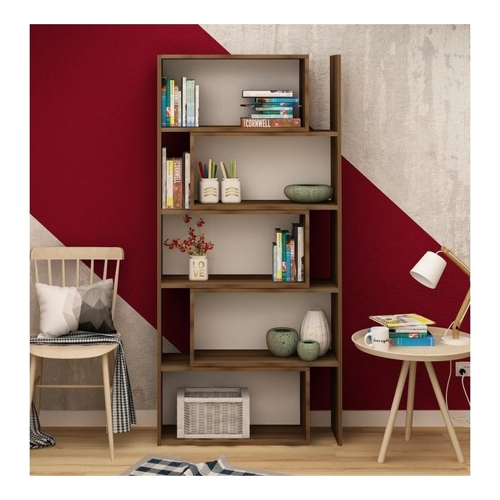 Bibliothèque modulaire mobile PAOLA Chêne 138 cm