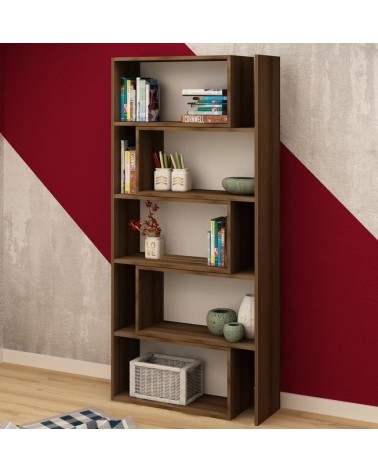 Bibliothèque modulaire mobile PAOLA Chêne 138 cm