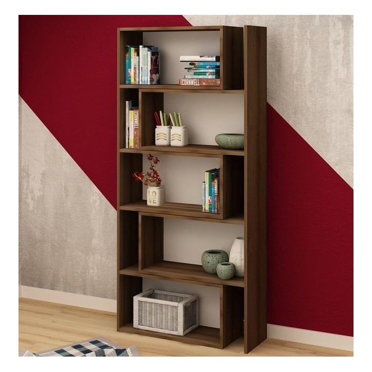 Bibliothèque modulaire mobile PAOLA Chêne 138 cm