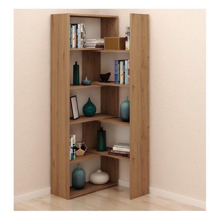 Bibliothèque modulaire mobile PAOLA Chêne 138 cm