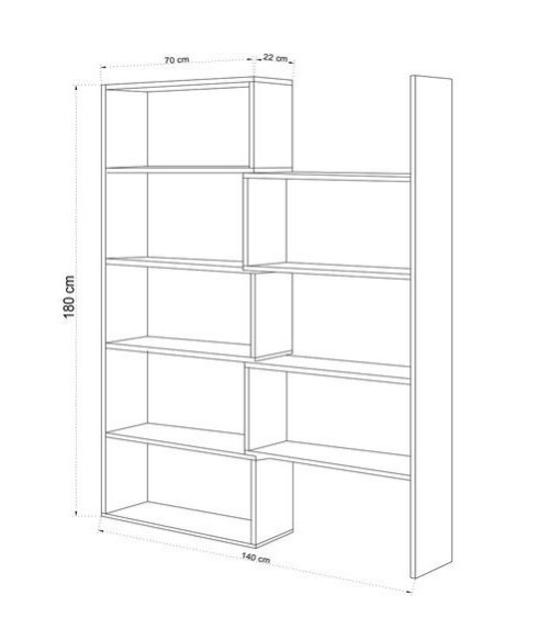 Bibliothèque modulaire mobile PAOLA Chêne 138 cm