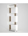 Bibliothèque BLOCK Blanc - noyer 60 cm