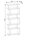 Bibliothèque BLOCK Blanc - noyer 60 cm