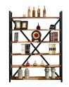 Bibliothèque DUBLIN 120 CM noyer et métal