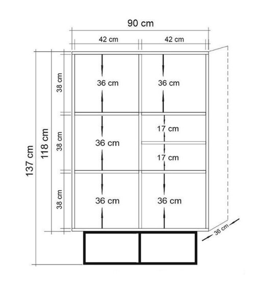 Bibliothèque TAXON 752 bois 93 cm