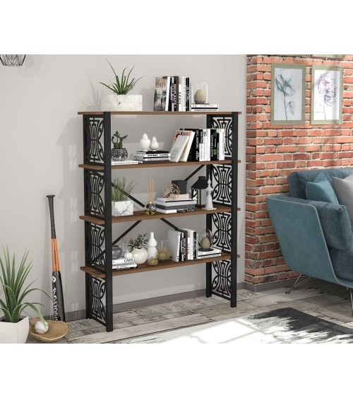 Bibliothèque HEMERA 120 cm bois et métal