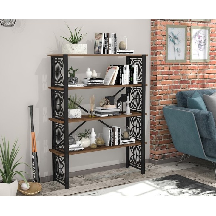 Bibliothèque HEMERA 120 cm bois et métal