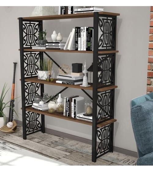 Bibliothèque HEMERA 120 cm bois et métal