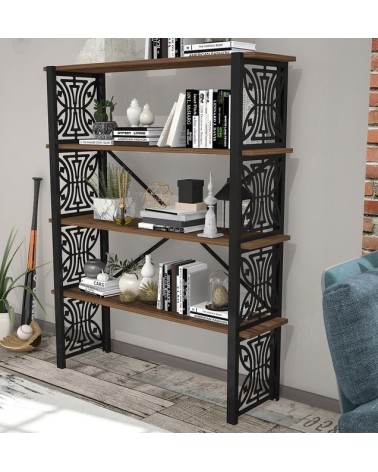 Bibliothèque HEMERA 120 cm bois et métal