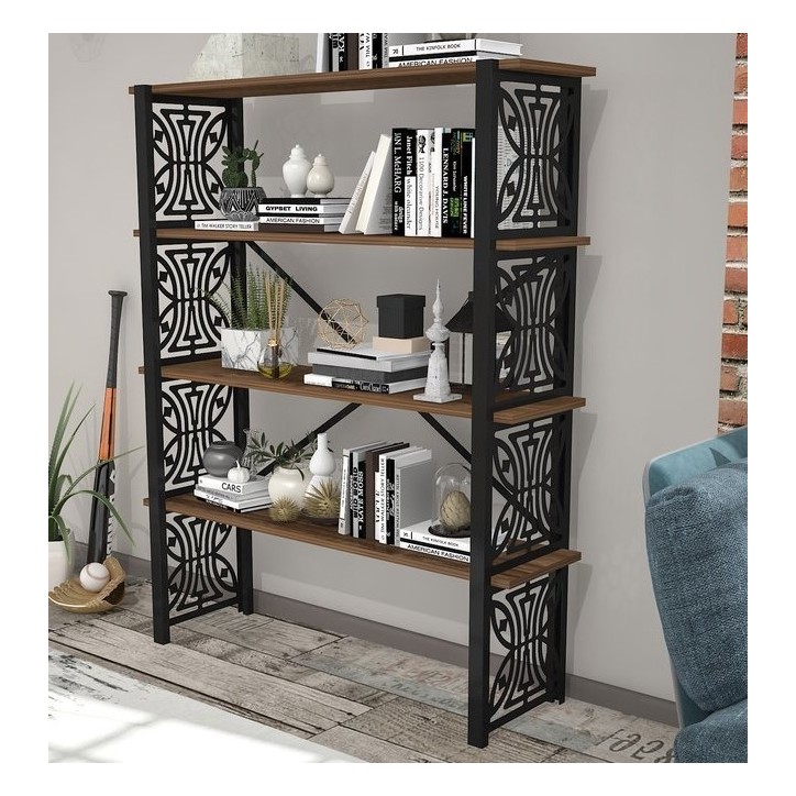 Bibliothèque HEMERA 120 cm bois et métal