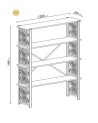 Bibliothèque HEMERA 120 cm bois et métal