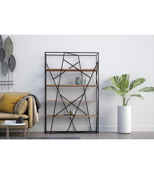 Bibliothèque RESTE 120 cm bois et métal