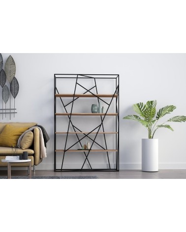 Bibliothèque RESTE 120 cm bois et métal