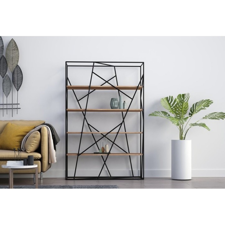 Bibliothèque RESTE 120 cm bois et métal