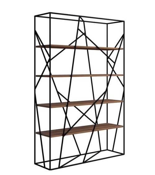 Bibliothèque RESTE 120 cm bois et métal