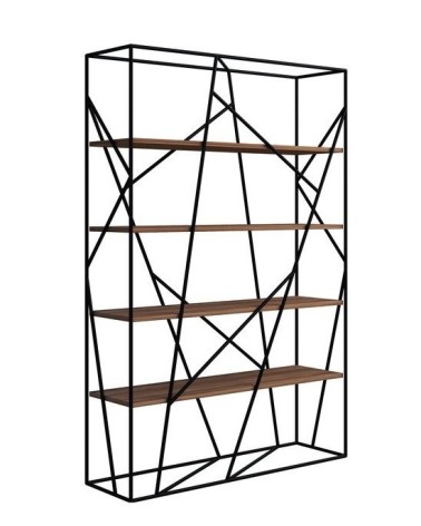 Bibliothèque RESTE 120 cm bois et métal