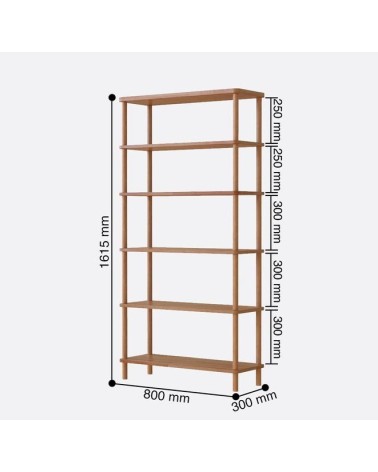 Bibliothèque DEMONTHA 80 x 161 CM hêtre