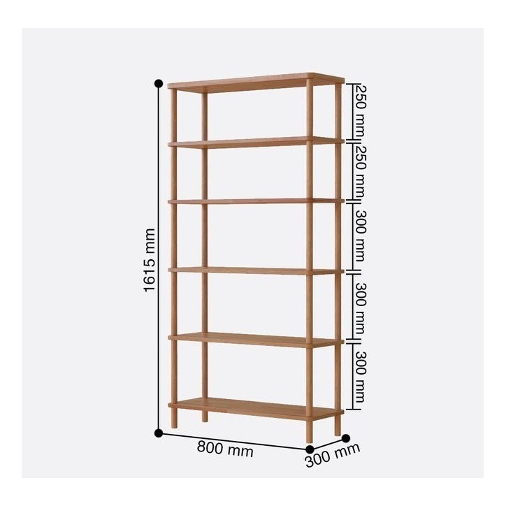 Bibliothèque DEMONTHA 80 x 161 CM hêtre