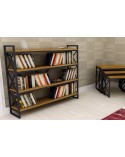 Bibliothèque WESTON 120 cm bois et métal