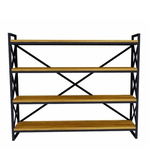 Bibliothèque WESTON 120 cm bois et métal