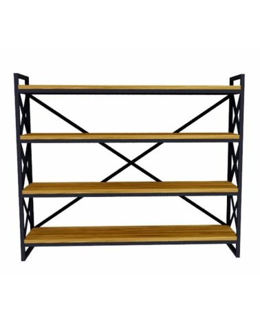 Bibliothèque WESTON 120 cm bois et métal