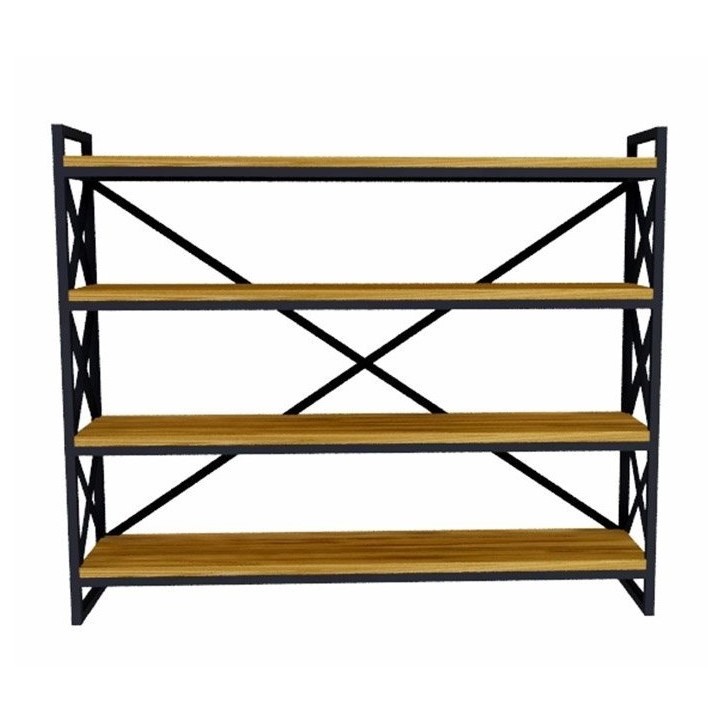 Bibliothèque WESTON 120 cm bois et métal