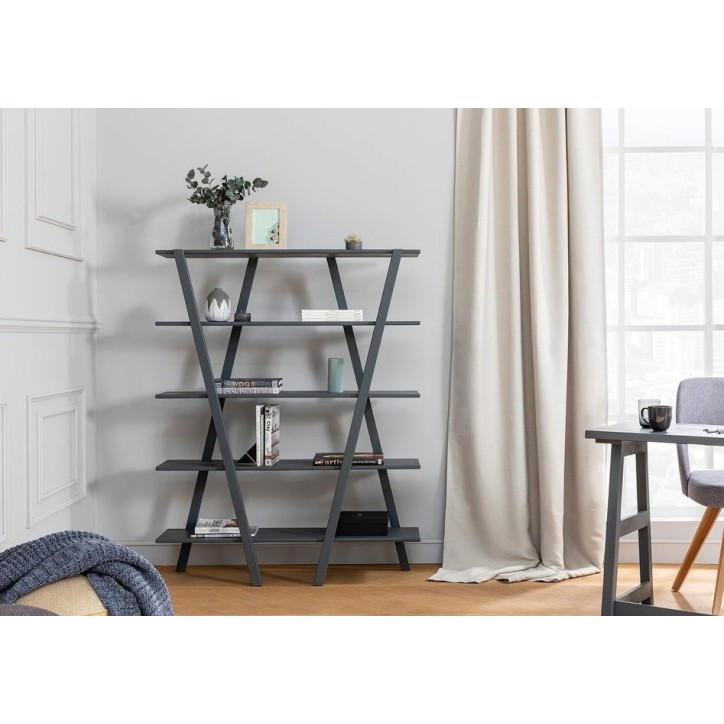 Bibliothèque  PERLA Anthracite 130 cm