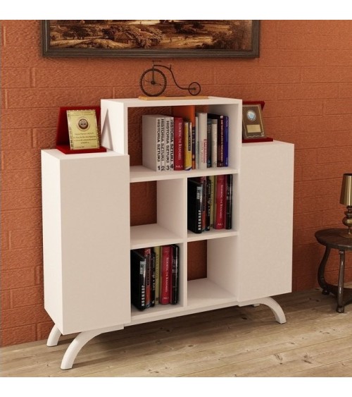 Bibliothèque console ANETTE Blanc 112 cm