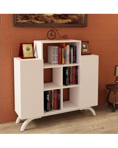 Bibliothèque console ANETTE Blanc 112 cm