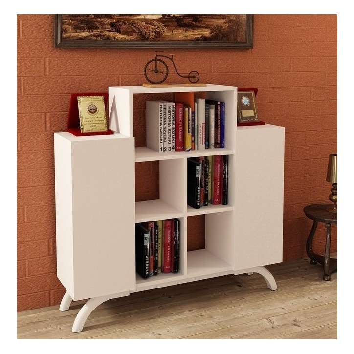 Bibliothèque console ANETTE Blanc 112 cm
