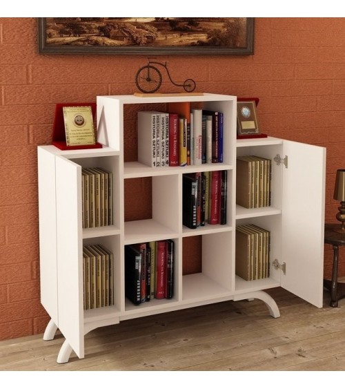 Bibliothèque console ANETTE Blanc 112 cm