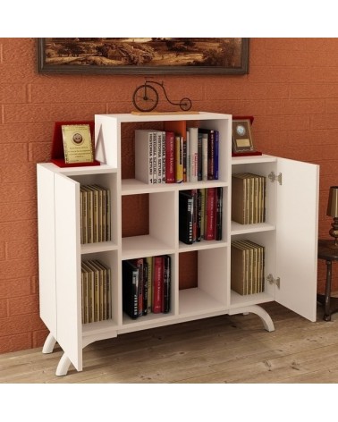 Bibliothèque console ANETTE Blanc 112 cm