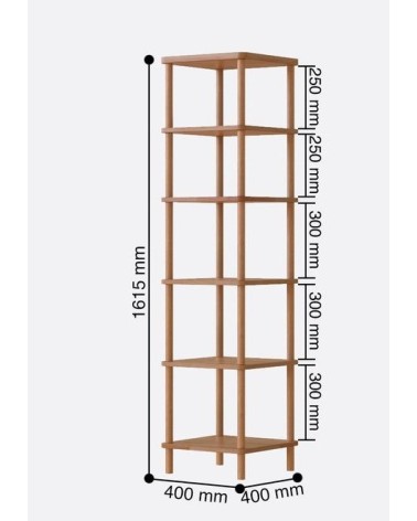 Bibliothèque DEMONTHA 40 x 162 CM hêtre