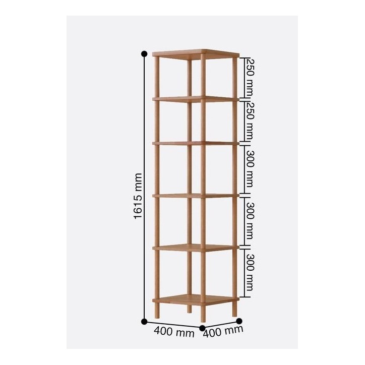 Bibliothèque DEMONTHA 40 x 162 CM hêtre