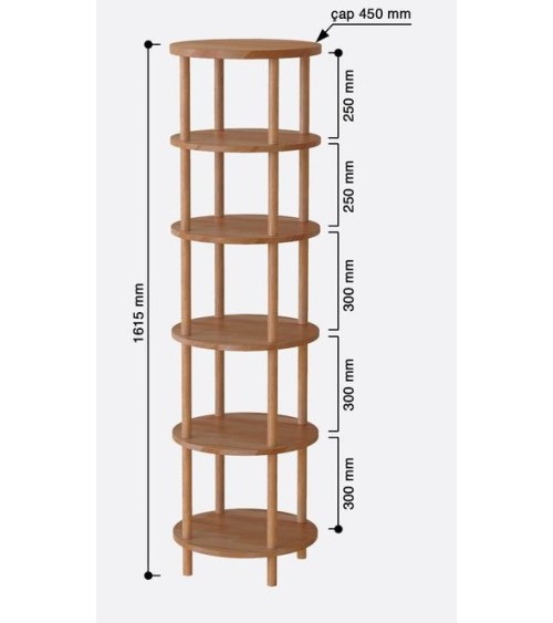 Bibliothèque DEMONTHA 45 x 161 CM hêtre