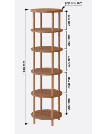 Bibliothèque DEMONTHA 45 x 161 CM hêtre