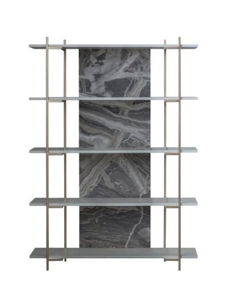 Bibliothèque LOFT 120 cm blanc et doré