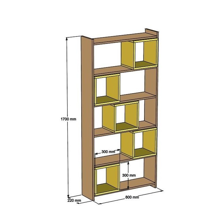 Bibliothèque BOX Noyer - blanc 80 cm