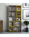 Bibliothèque BOX Noyer - jaune 80 cm