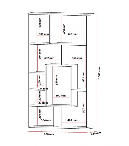 Bibliothèque Lily blanc 90 cm
