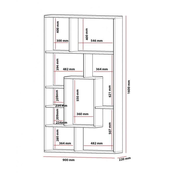 Bibliothèque Lily blanc 90 cm