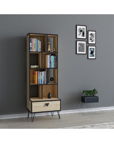 Bibliothèque Galaxy 42 cm chêne et noir