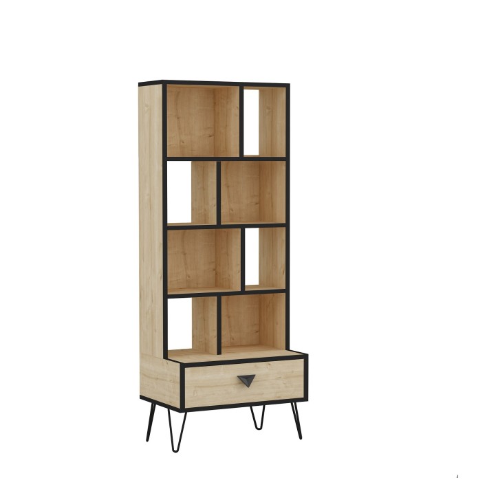Bibliothèque Galaxy 42 cm chêne et noir