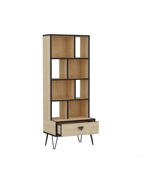 Bibliothèque Galaxy 42 cm chêne et noir