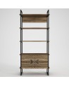 Bibliothèque SCALA 82 cm fer et noyer