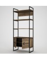 Bibliothèque SCALA 82 cm fer et noyer