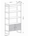 Bibliothèque SCALA 82 cm fer et noyer